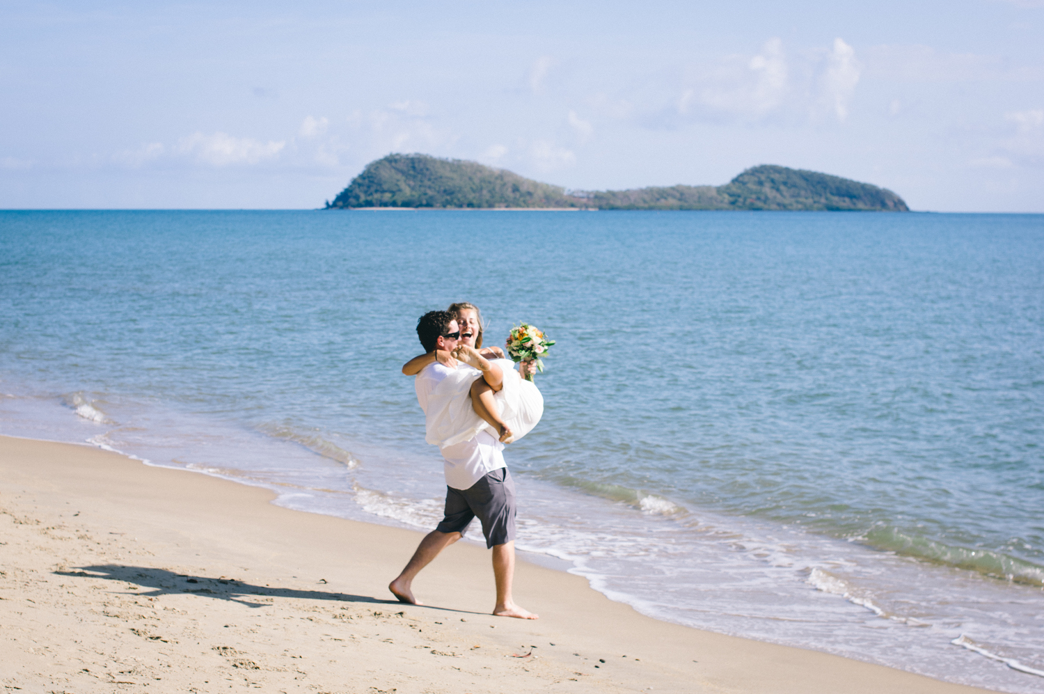 Craig + Ines analogue Cairns beach elopement