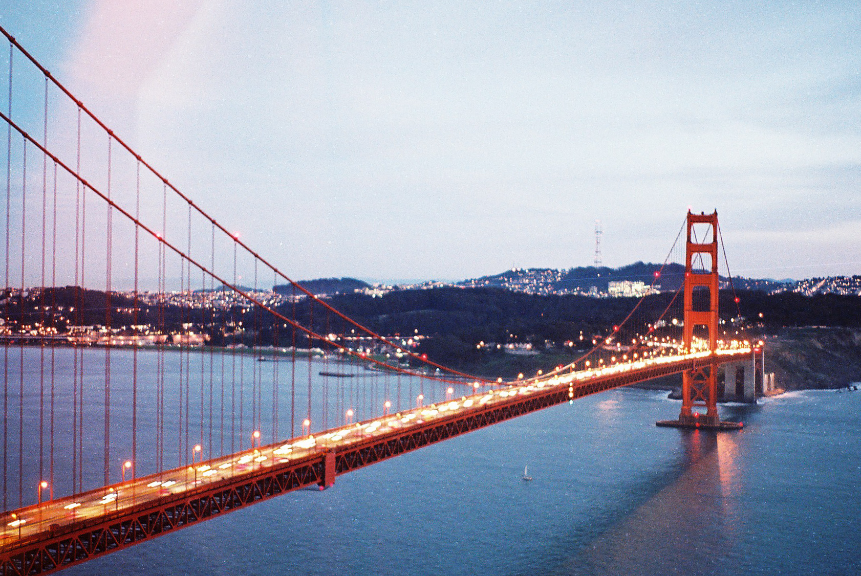 California SF Golden Gate Lights Analogue Photo Journal