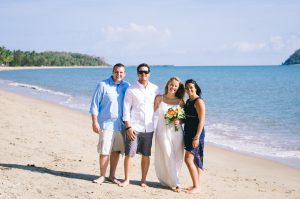 Craig + Ines Cairns beach elopement friends