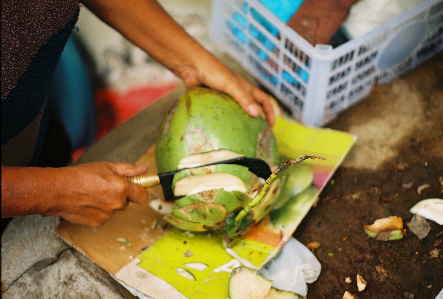 Fresh Coconut Ubud Bali Analogue Travel Photographer