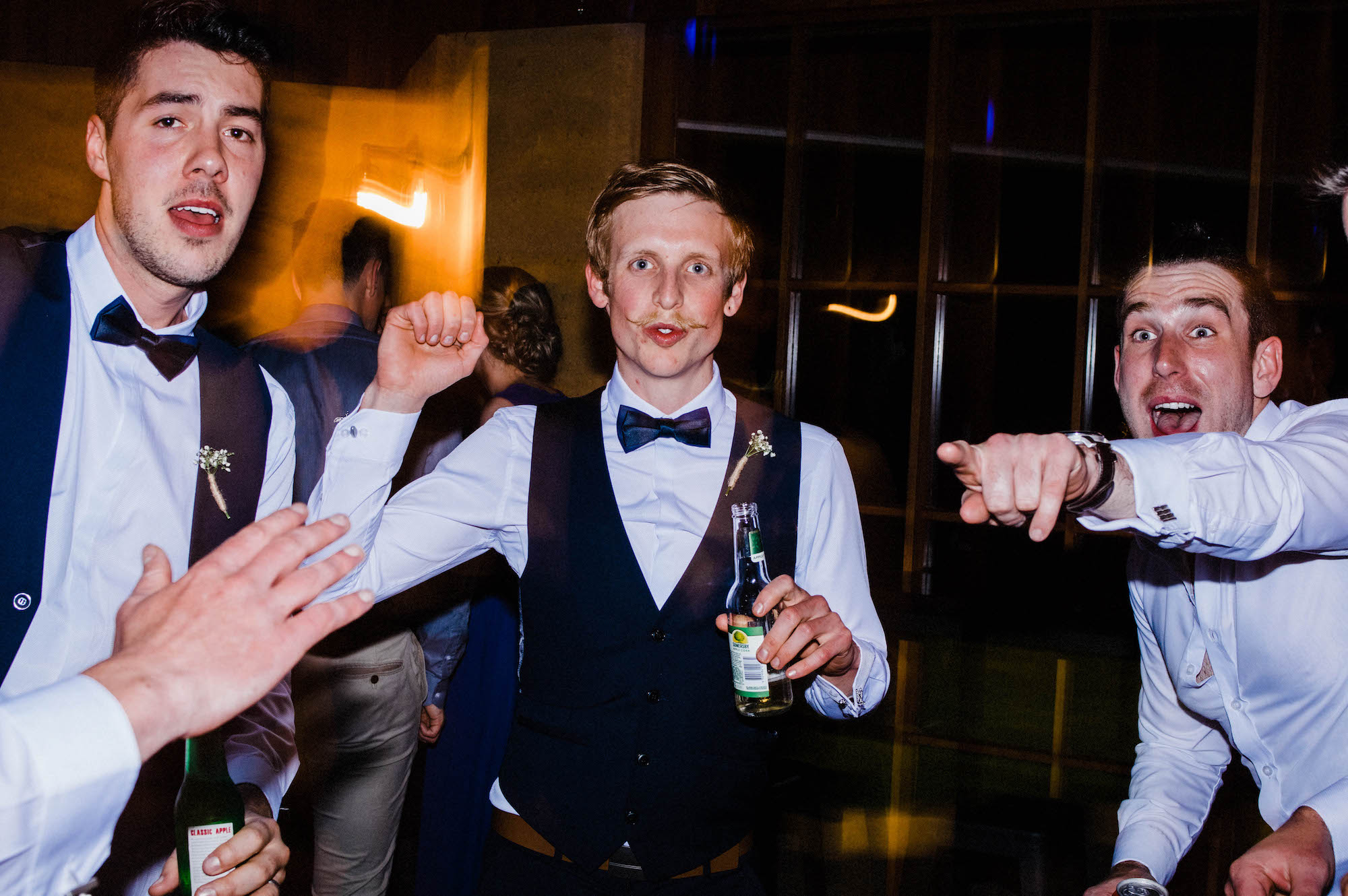 Guests partying at their Quarry Farm wedding reception.