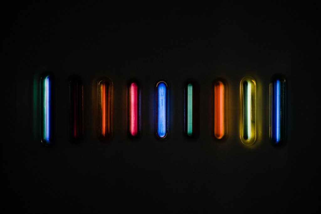 A Resin and Glass Light Feature by Draga & Aurel at Milan Design Week 2019.