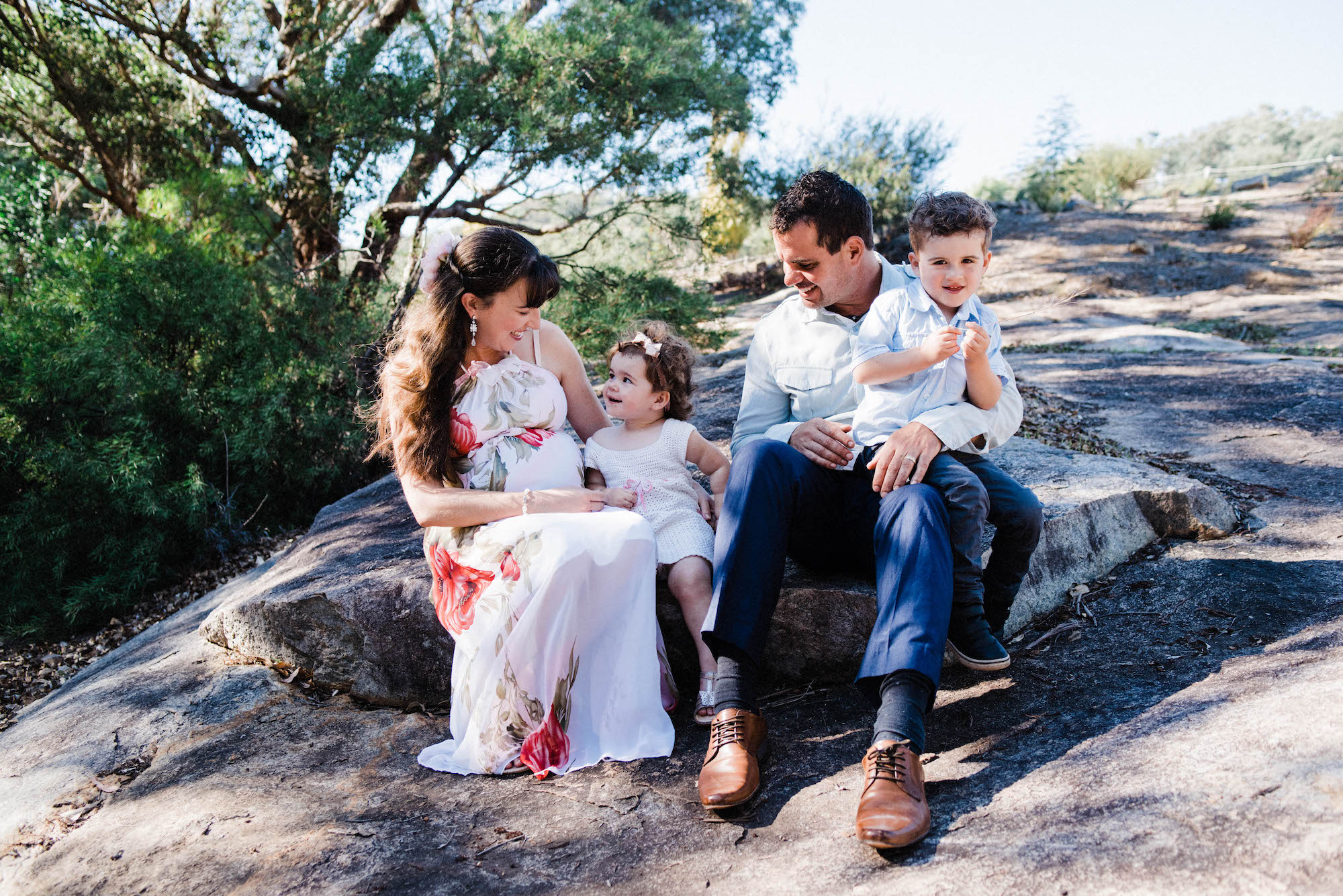 A candid family portrait of a young family taken in Roleystone by a Lifestyle Family Photographer,